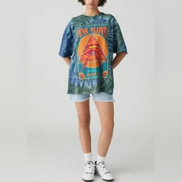PINK FLOYD Pyramid Tie Dye Graphic T-Shirt - Picture 1 of 8